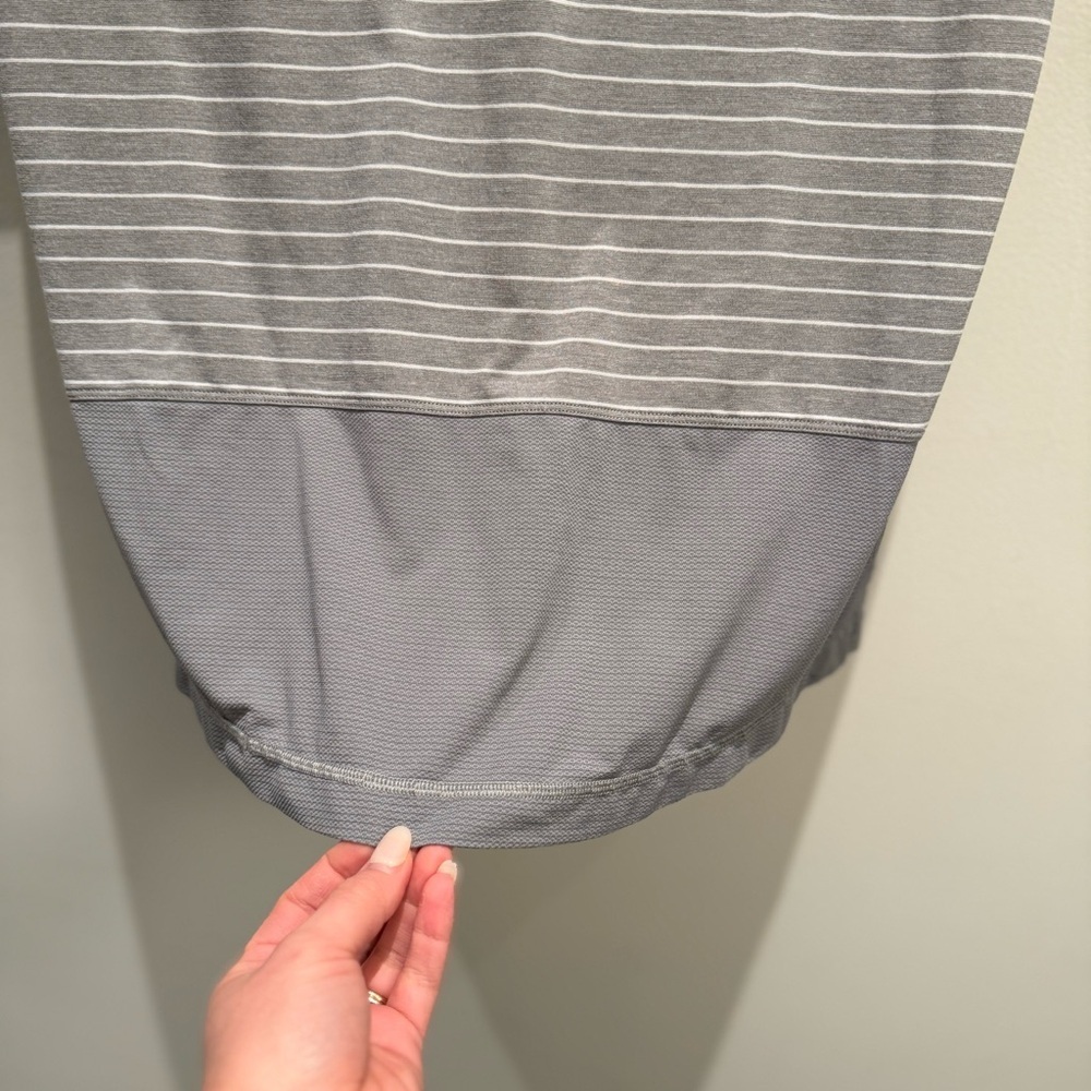 Lululemon Gray & White Striped Polo Shirt  Size Small Men’s - Picture 5 of 11